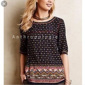 Anthropologie Holding Horses Embroidered Top